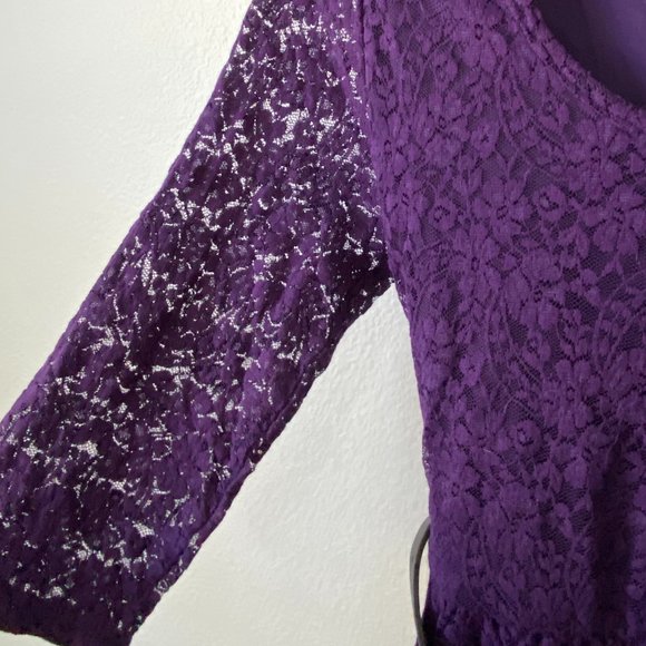 *SOLD* Torrid Purple Lace Belted Skater Dress 1 - Picture 6 of 6